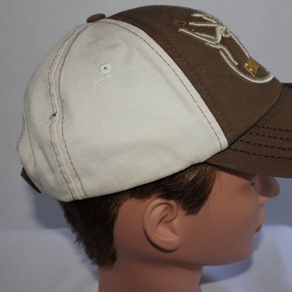 Men's RMEF Volunteer Brown Beige Outdoor Cap One Size Adjustable Strapback - Picture 3 of 10
